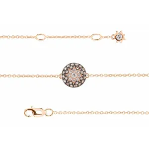 Round Star Bracelet Champagne Diamond in Pink Gold