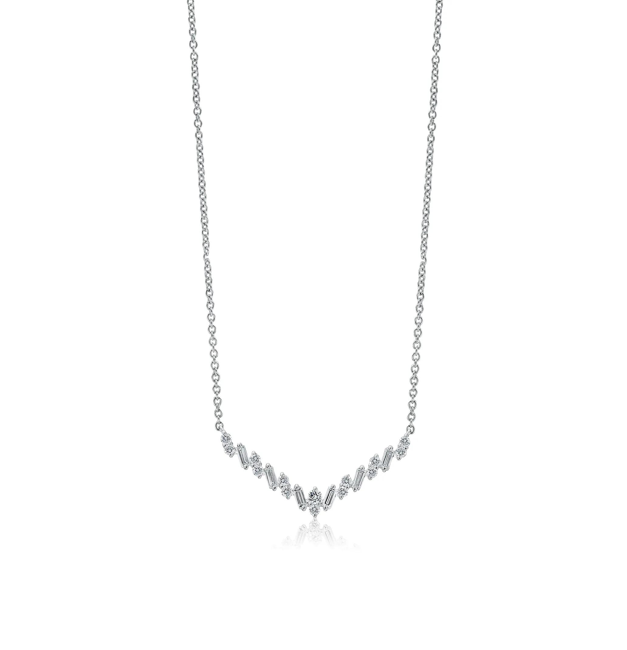 Sabel Collection 14K White Gold Diamond Bar Necklace