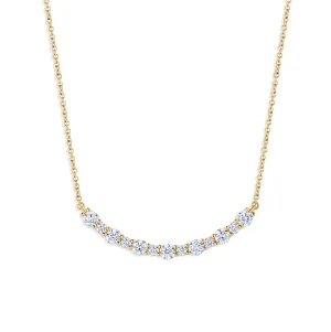 Sabel Collection Yellow Gold Diamond Smiley Bar Necklace