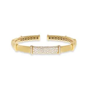 Sabel Collection Yellow Gold Diamond Station Cuff