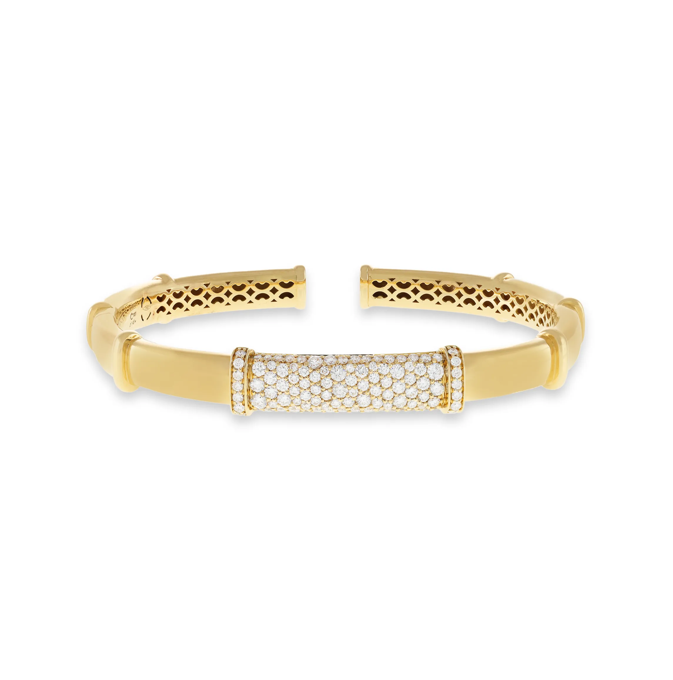 Sabel Collection Yellow Gold Diamond Station Cuff
