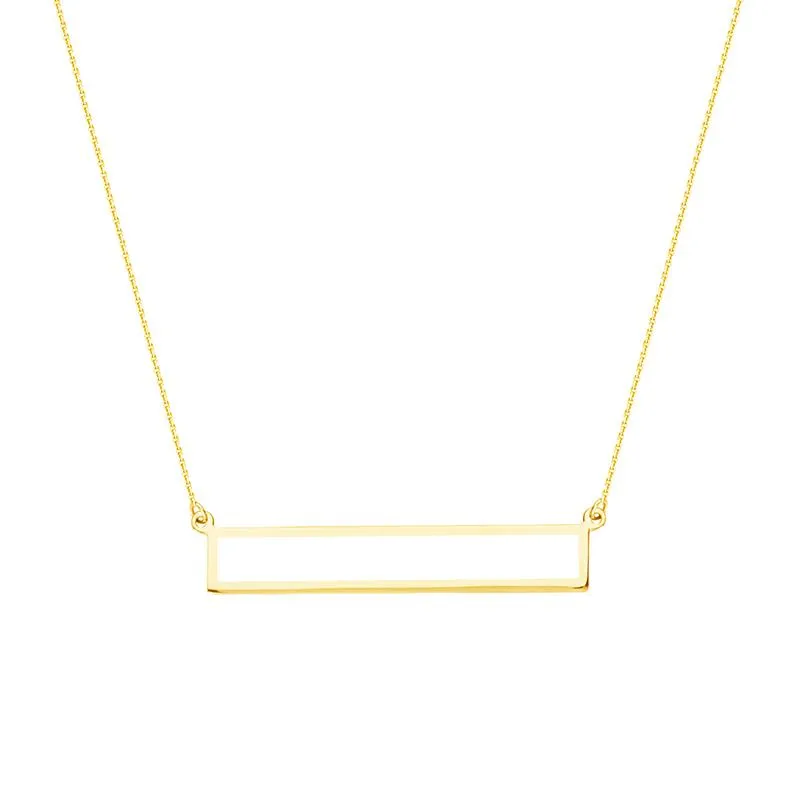 Sabel Everyday Collection 14K Yellow Gold Rectangular Bar Necklace