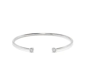 Sabel White Gold Round Diamond Bezel Bangle