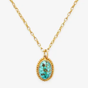 Salome Classic Medium Persian Turquoise Pendant in 20K Peach Gold
