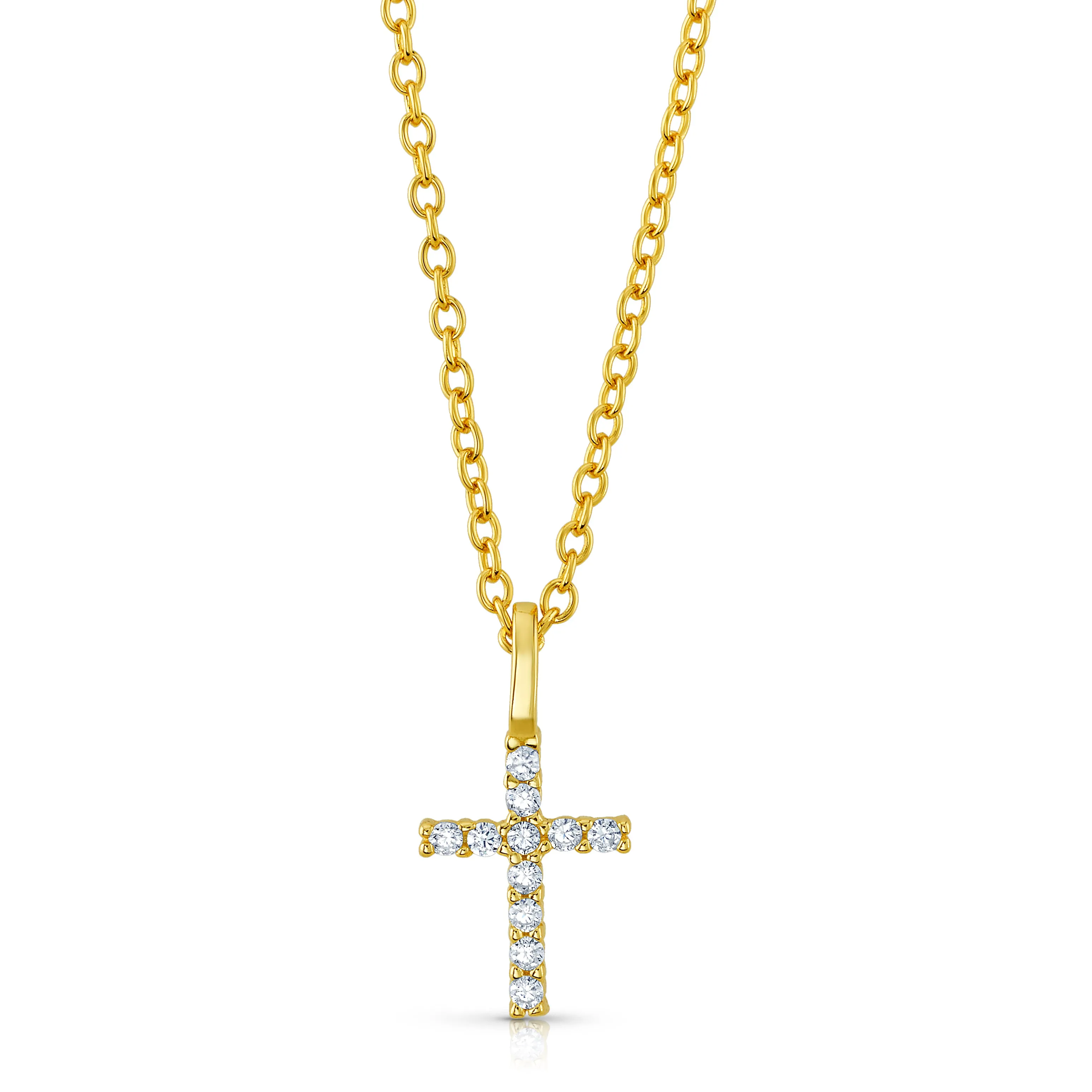 SAVIOR CZ NECKLACE, GOLD