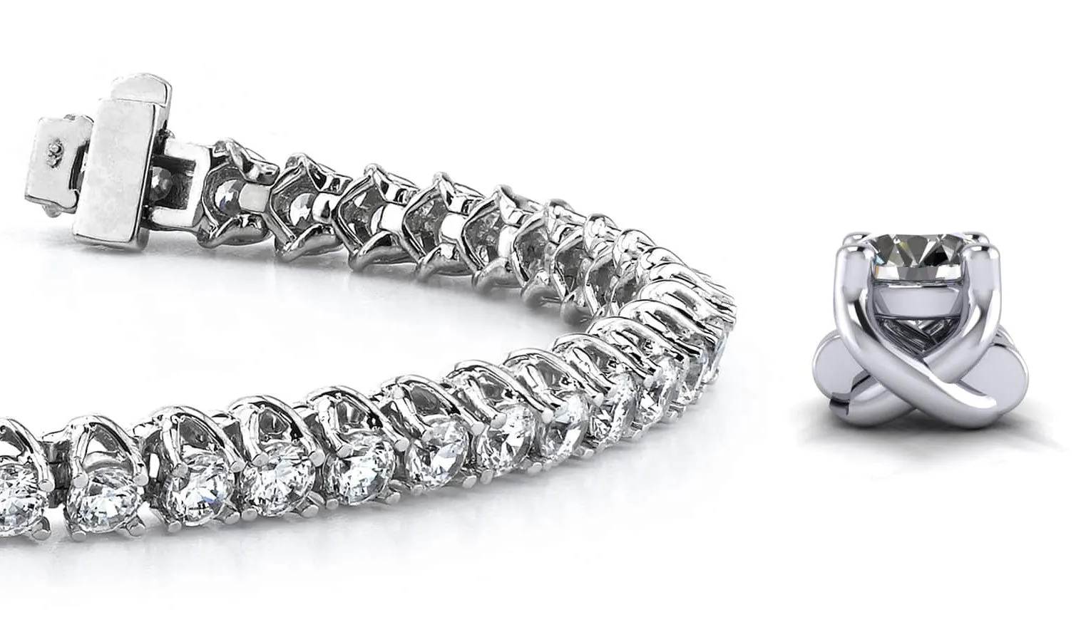Scoop Link Diamond Strand Lab-Grown Diamond Tennis Bracelet with 1.05 ct.(finished) 1.4mm