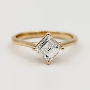 Sequoia Antique Diamond Engagement Ring | 1.22ct Antique Carré Cut Diamond | 14k Yellow Gold