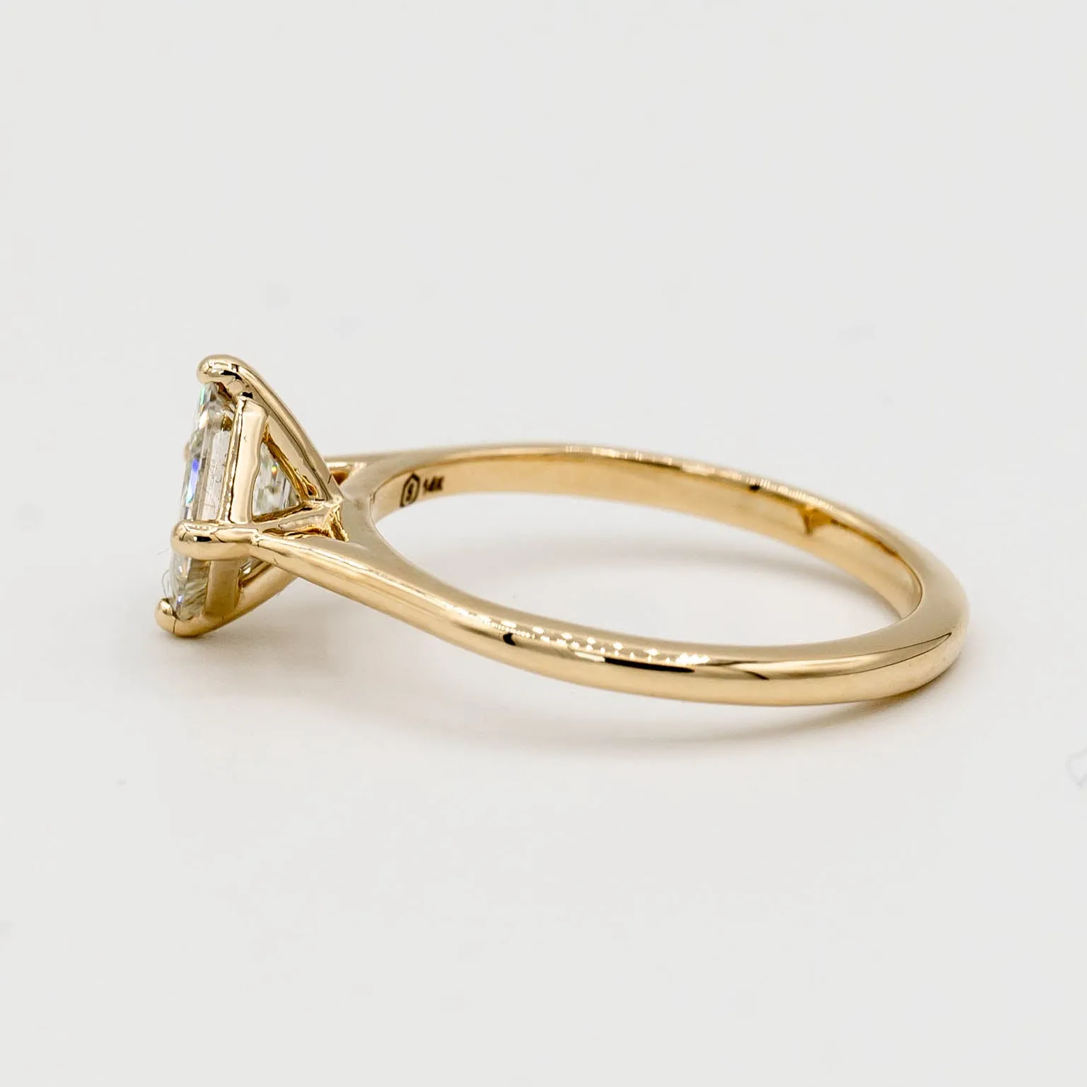 Sequoia Antique Diamond Engagement Ring | 1.22ct Antique Carré Cut Diamond | 14k Yellow Gold