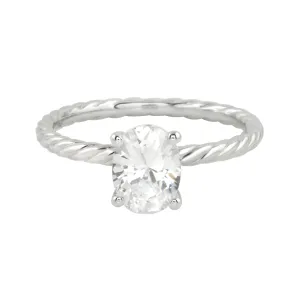 Serenity Solitaire Oval Diamond Twisted Band Engagement Ring Setting