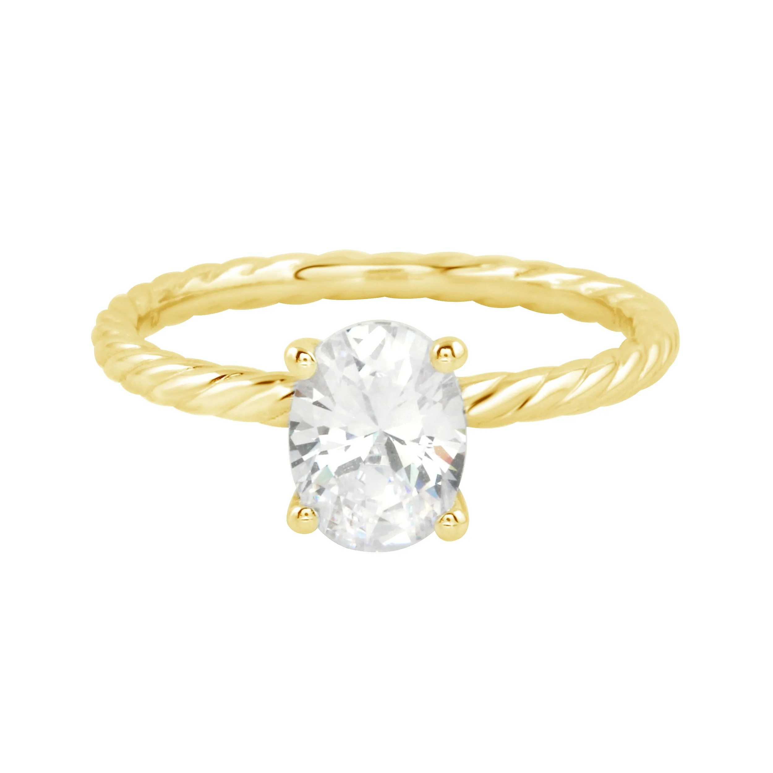Serenity Solitaire Oval Diamond Twisted Band Engagement Ring Setting