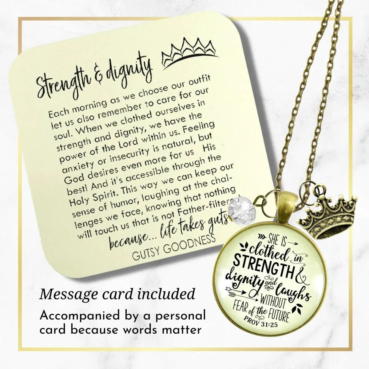 She Is Clothed In Strength & Dignity Necklace