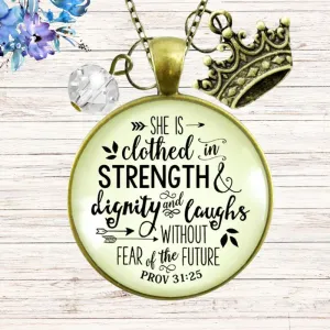 She Is Clothed In Strength & Dignity Necklace