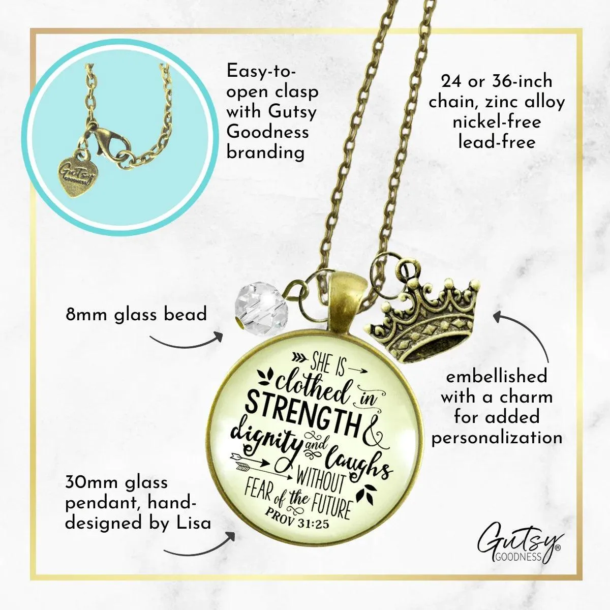 She Is Clothed In Strength & Dignity Necklace