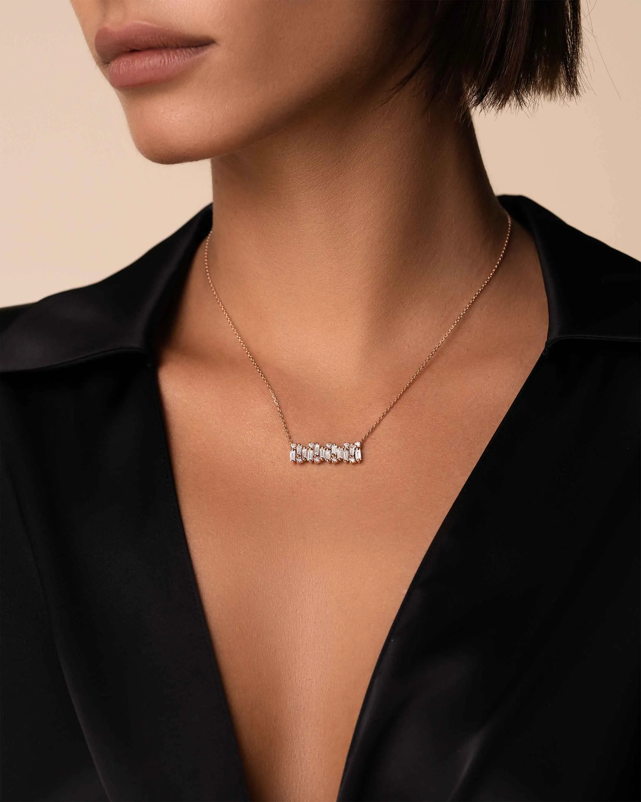 Shimmer Diamond Bar Pendant