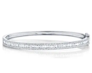 Shy Creation Baguette Diamond Bangle Bracelet