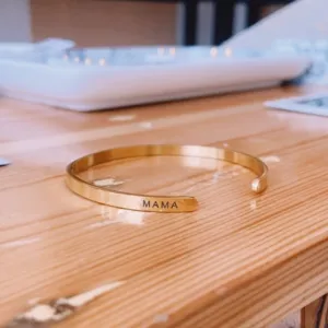 Side Lazer Engraved Gold Filled Cuff Bangle