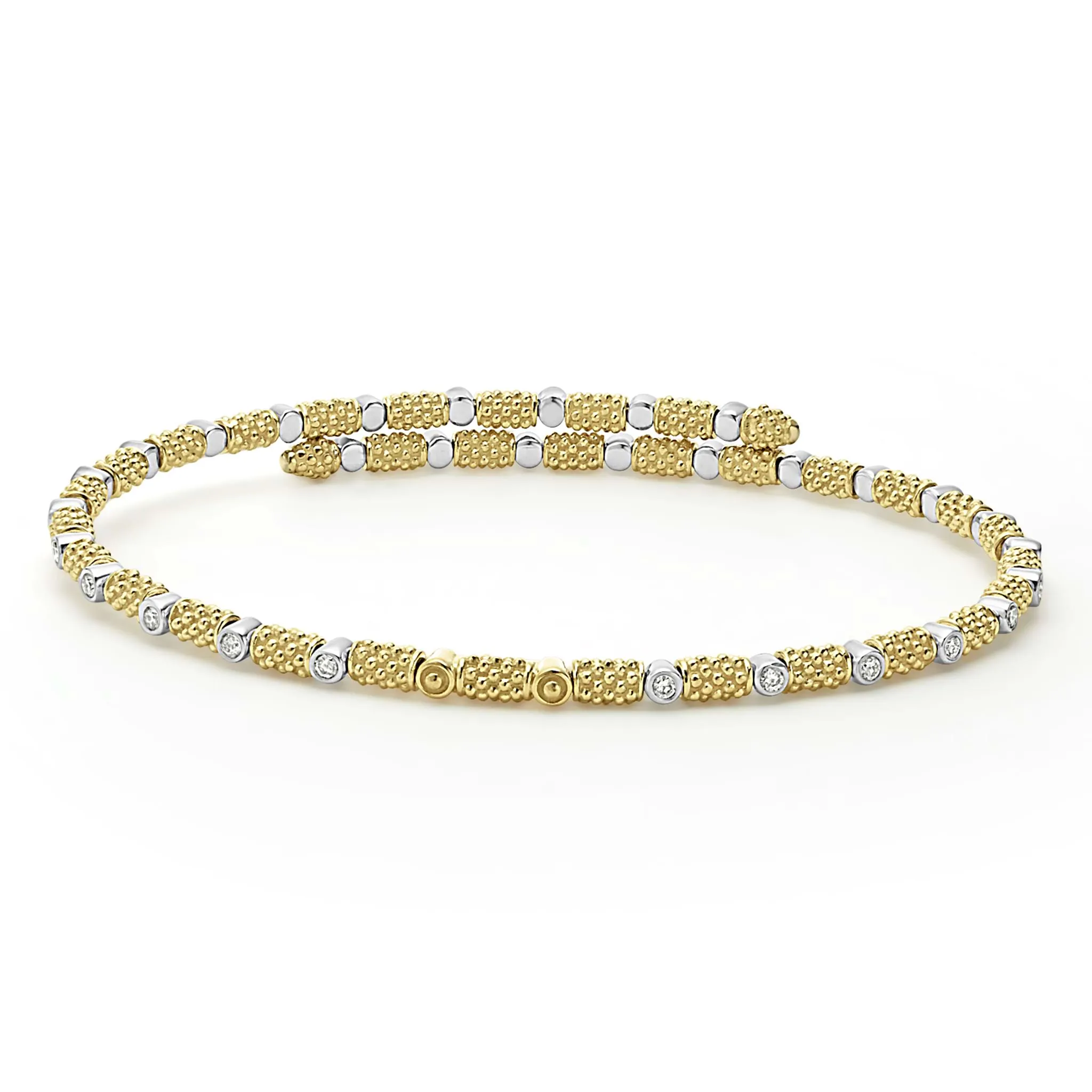 Signature Caviar 18K Gold and Diamond Superfine Cuff Bracelet