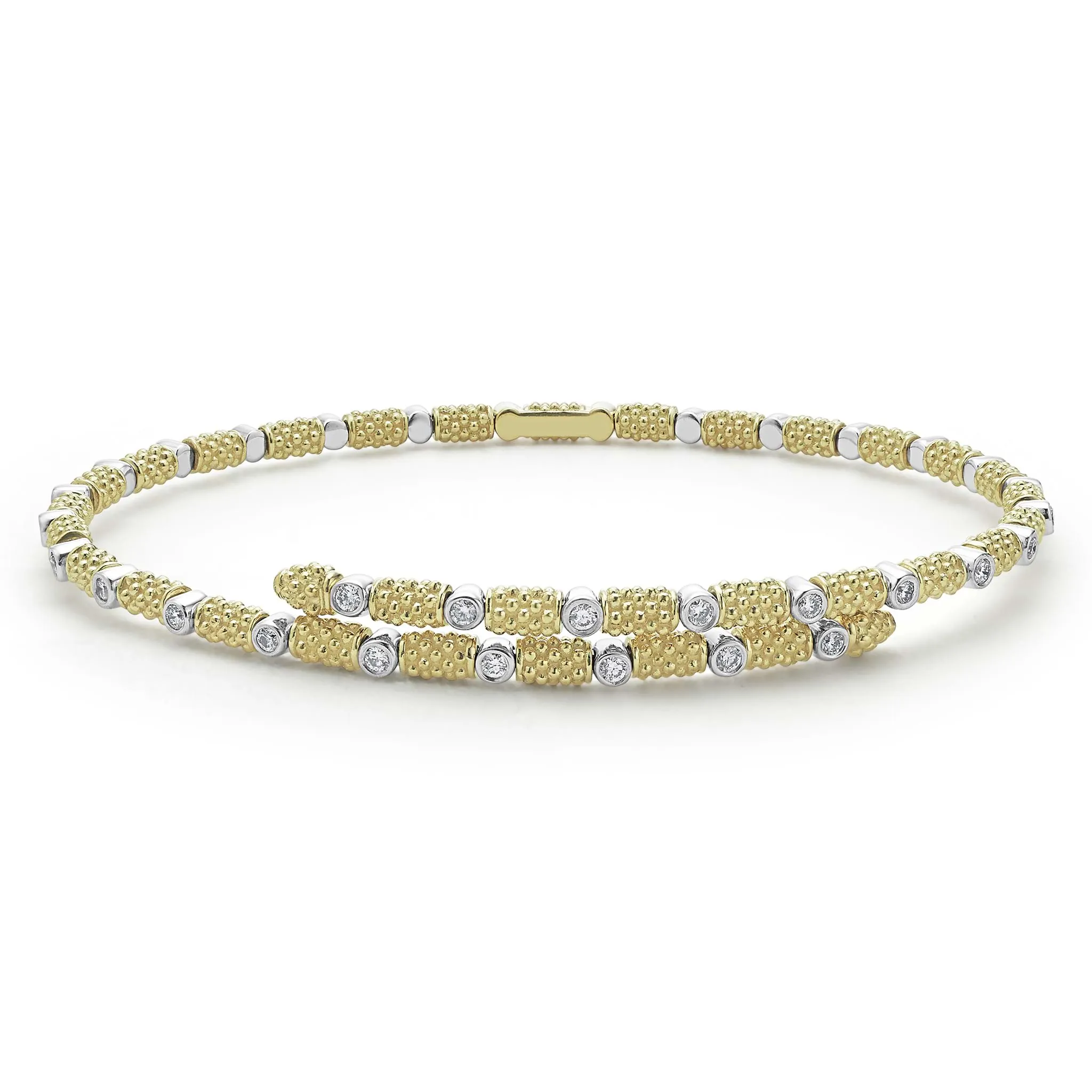 Signature Caviar 18K Gold and Diamond Superfine Cuff Bracelet