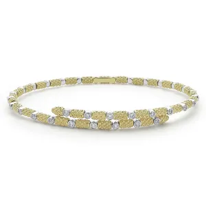 Signature Caviar 18K Gold and Diamond Superfine Cuff Bracelet