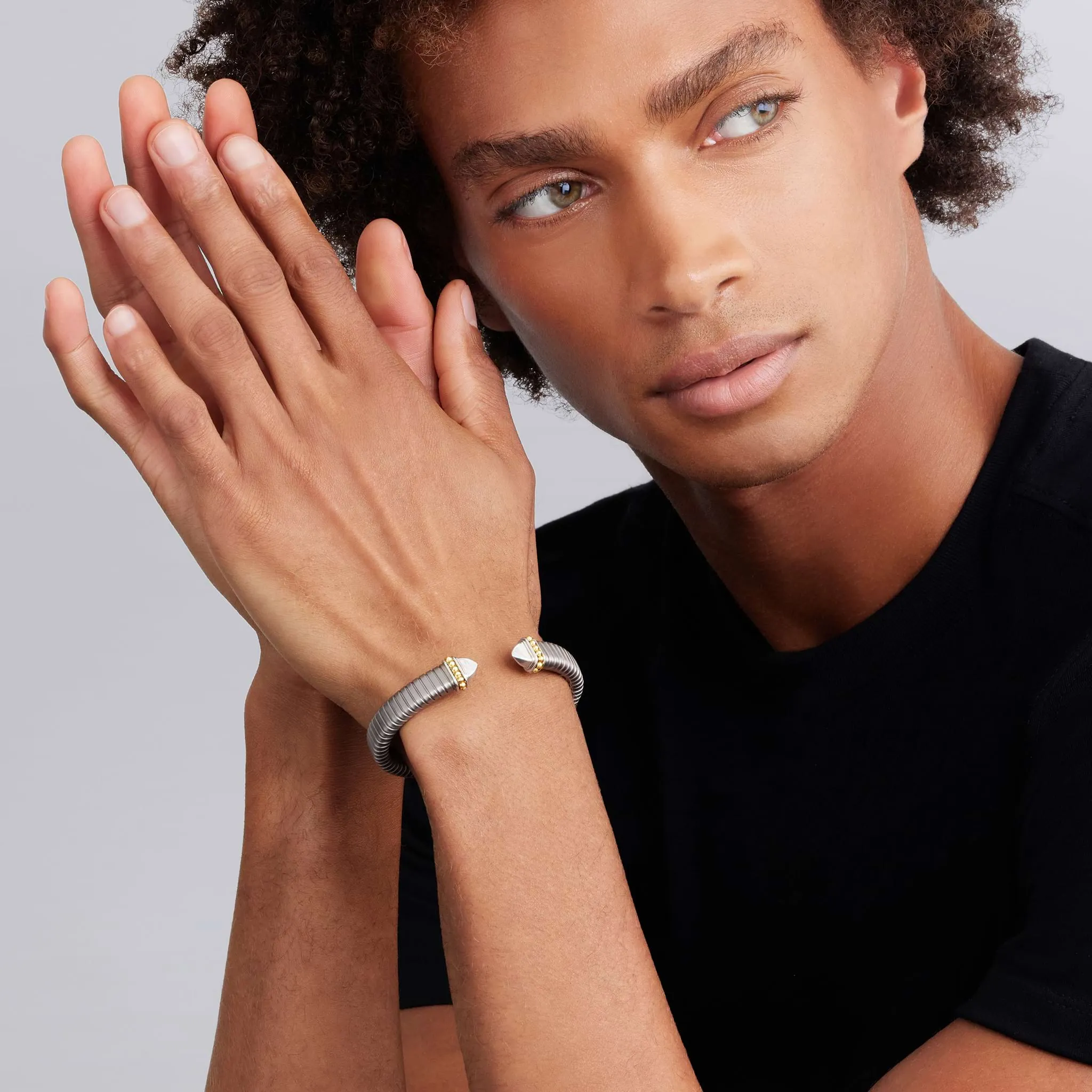 Signature Caviar Titanium Cuff Bracelet | 9mm