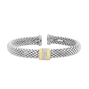 Silver, 18K Gold & Diamond Prosecco Bracelet