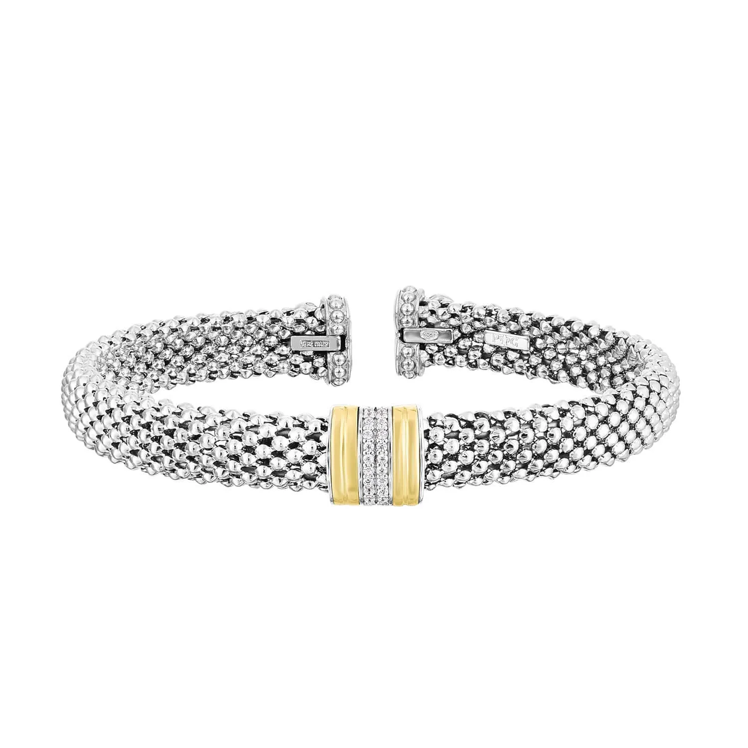 Silver, 18K Gold & Diamond Prosecco Bracelet