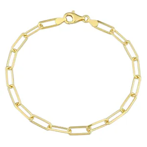 Silver 18K Yellow Gold Plated 9" Paperclip Bracelet/Anklet