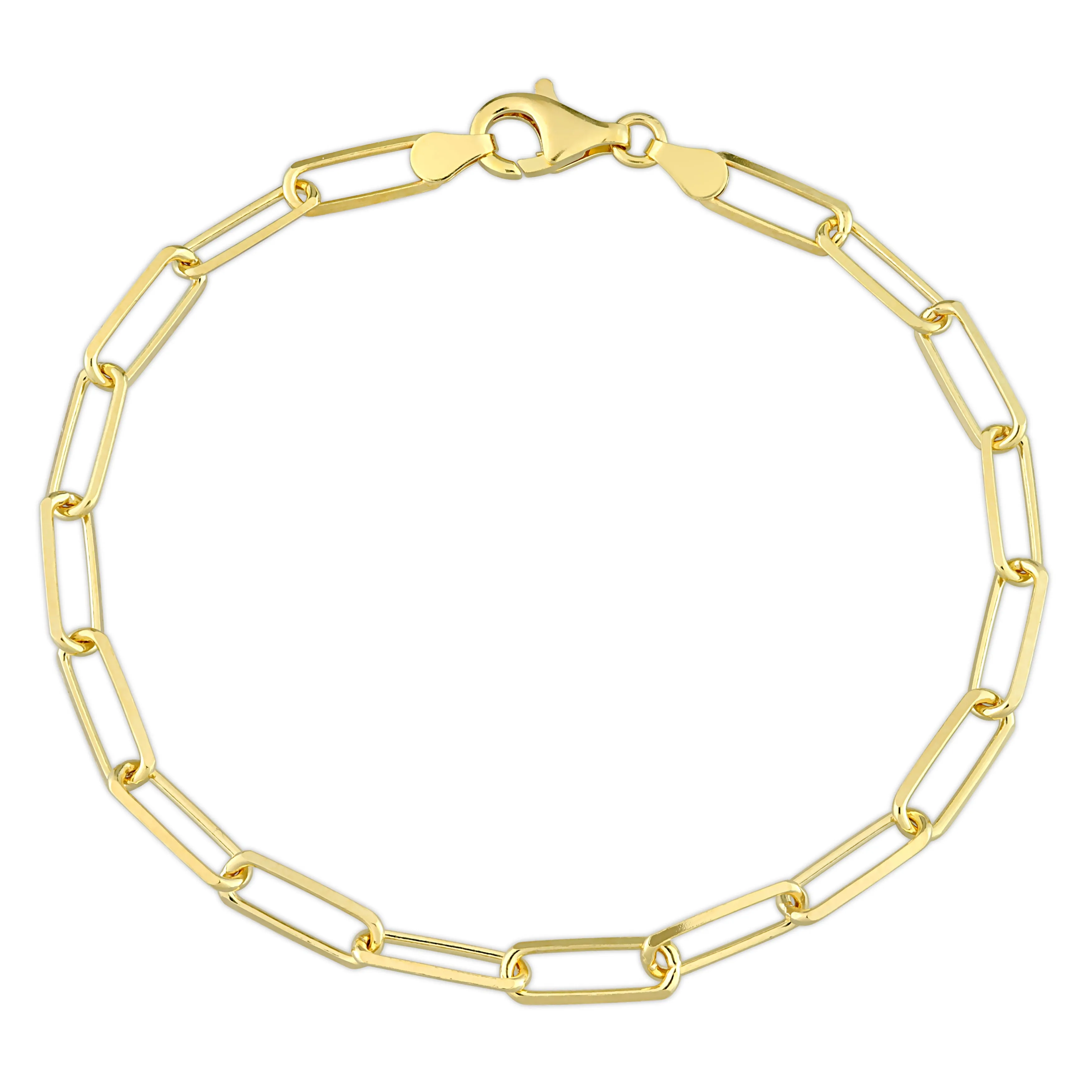 Silver 18K Yellow Gold Plated 9" Paperclip Bracelet/Anklet