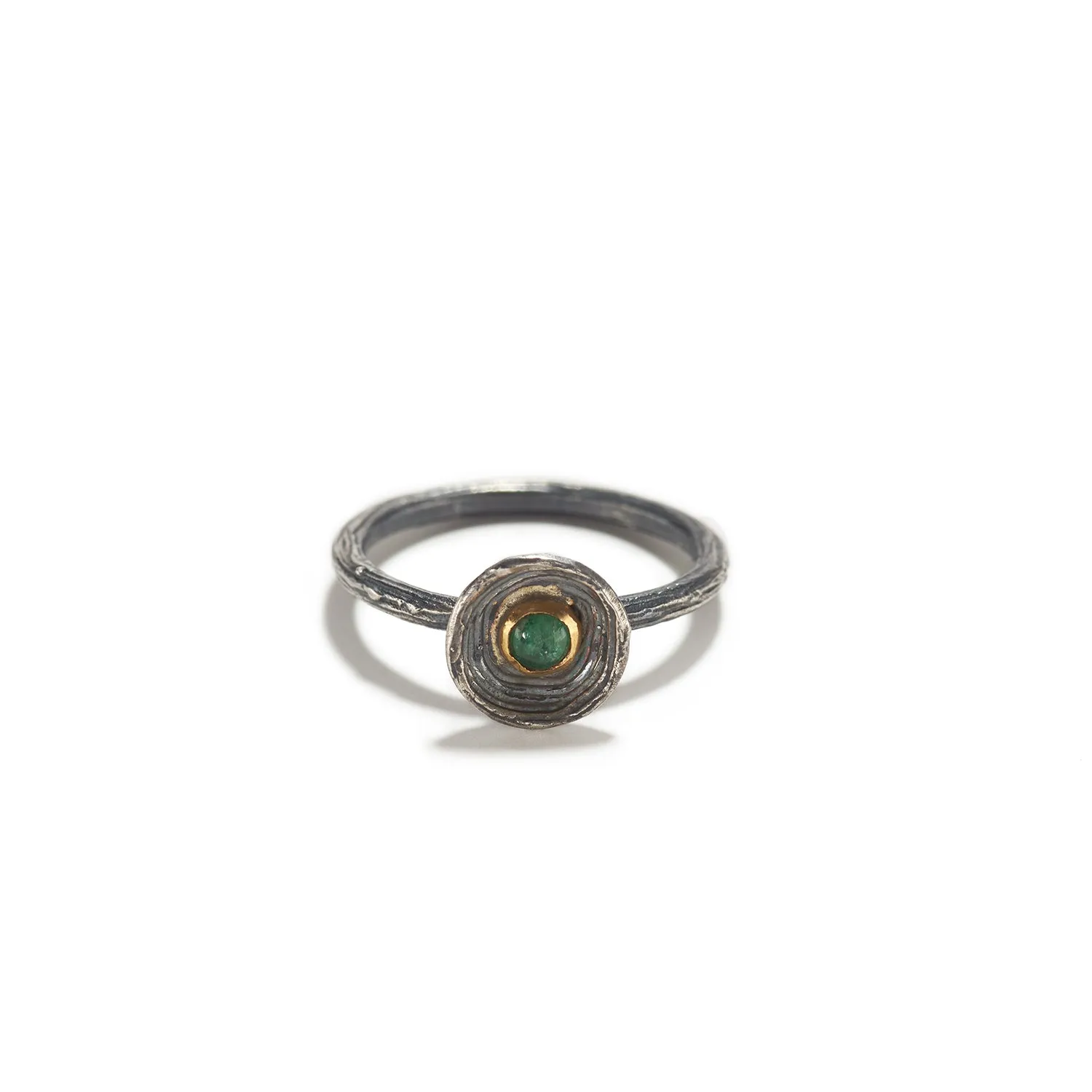 Silver Cup with Emerald Ring