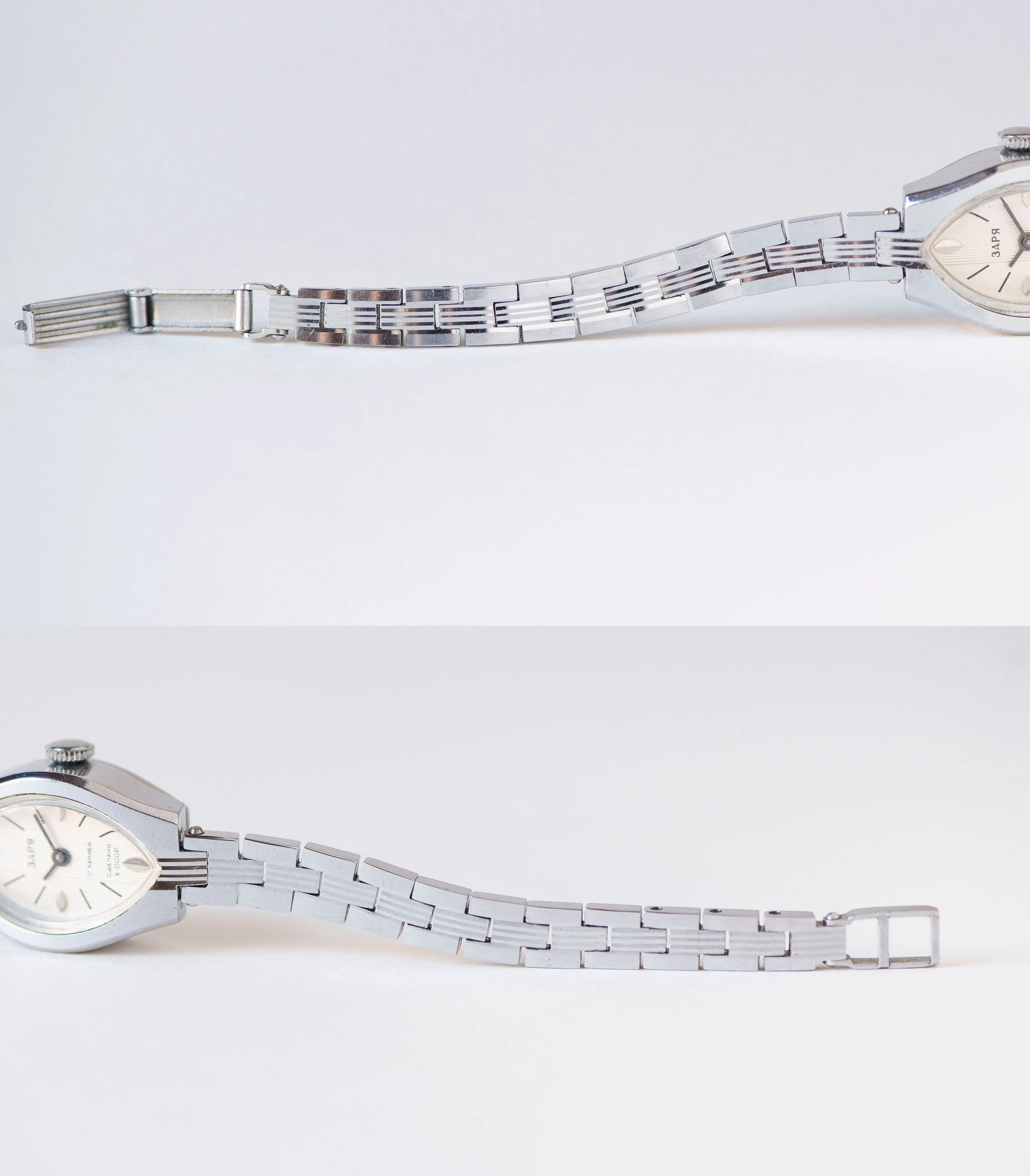 Silver eye cocktail watch bracelet Dawn silver shade case, delicate women wrist watch vintage dainty jewelry gift tiny bangle chic accessory