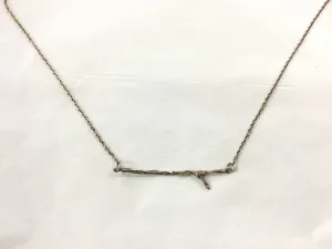 Silver Necklace With Attached Branch Pendant