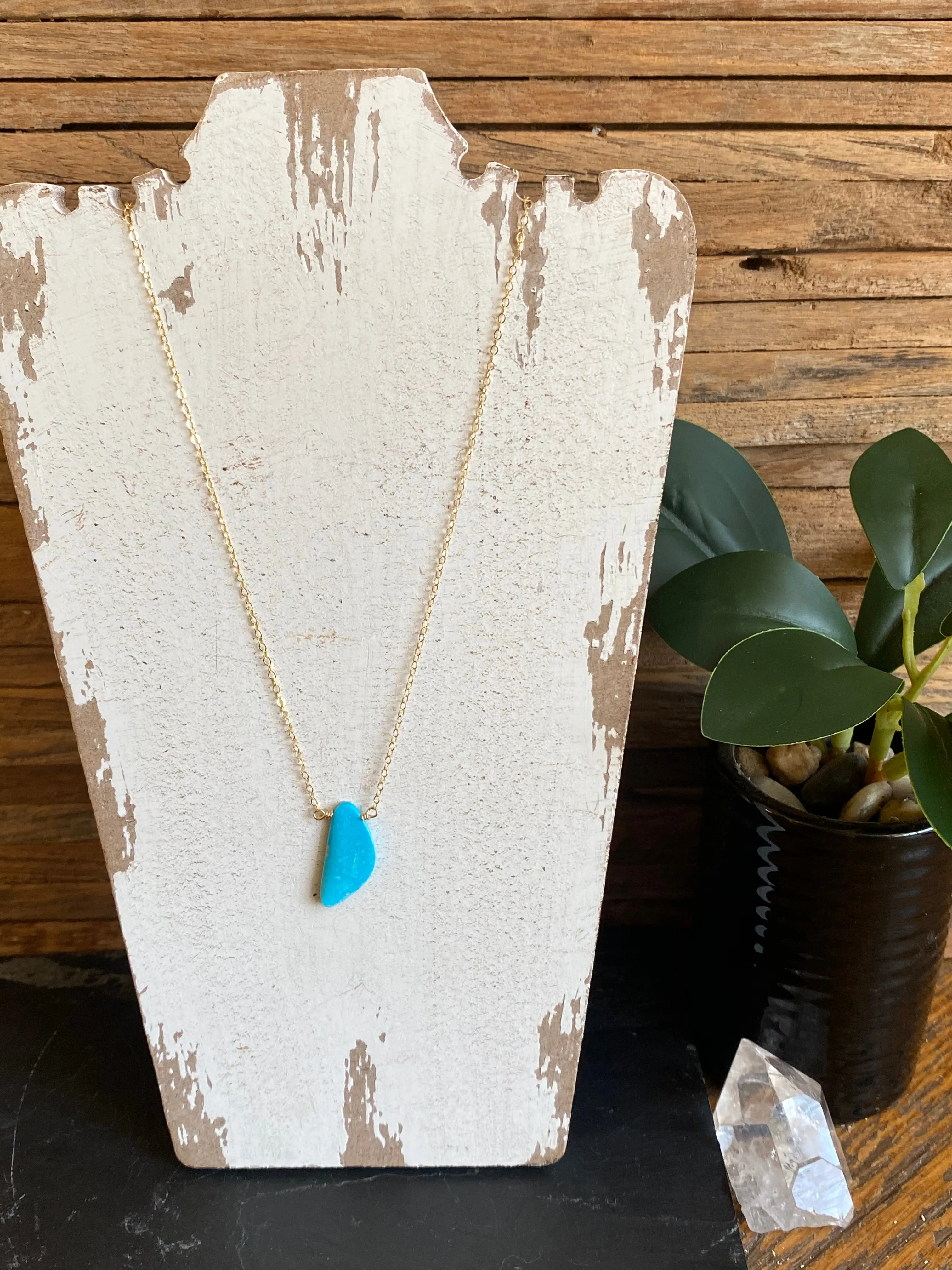 Simon & Lulu Asymmetrical Sleeping Beauty Turquoise Necklace