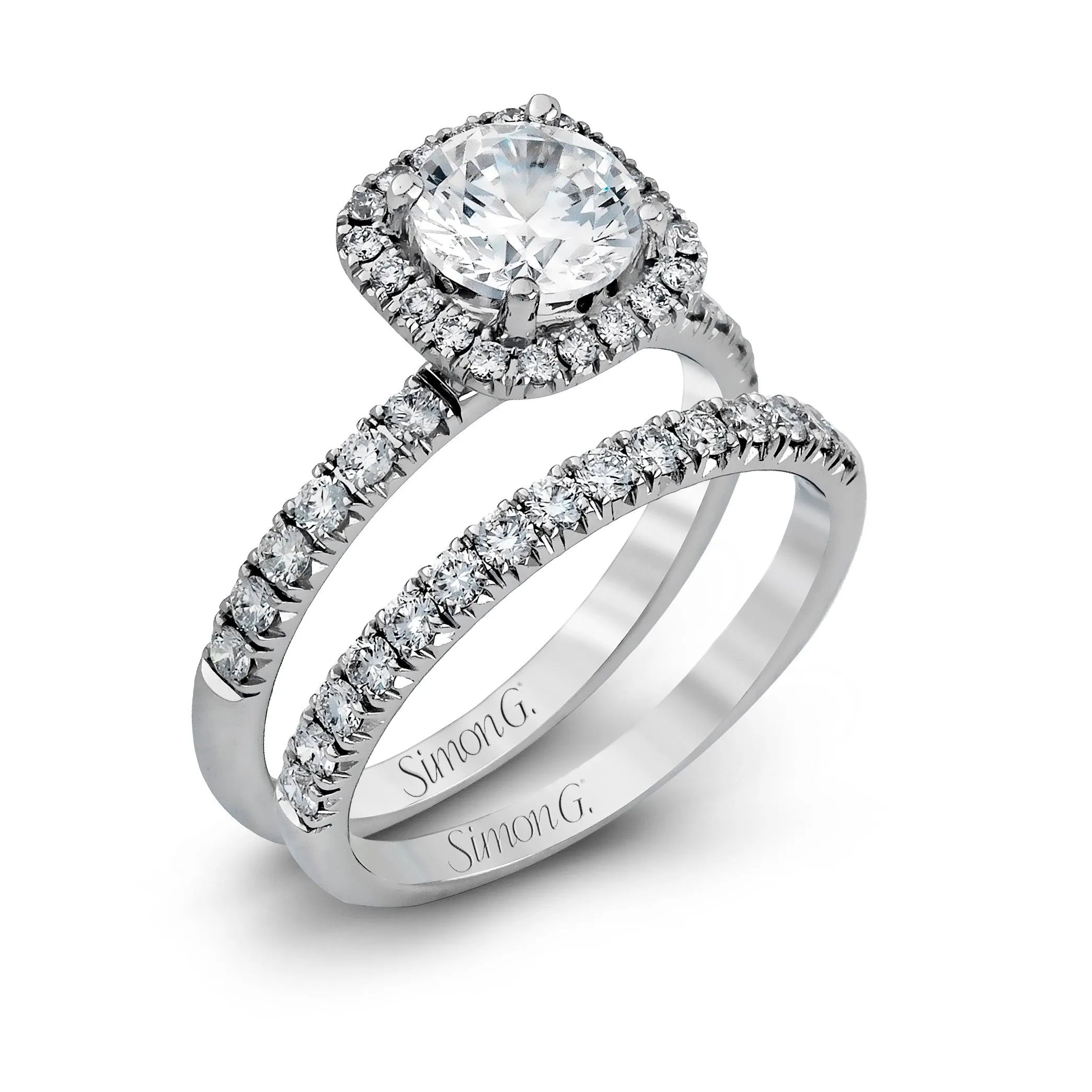 Simon G Engagement Ring Semi Mount in 18K White Gold MR2132