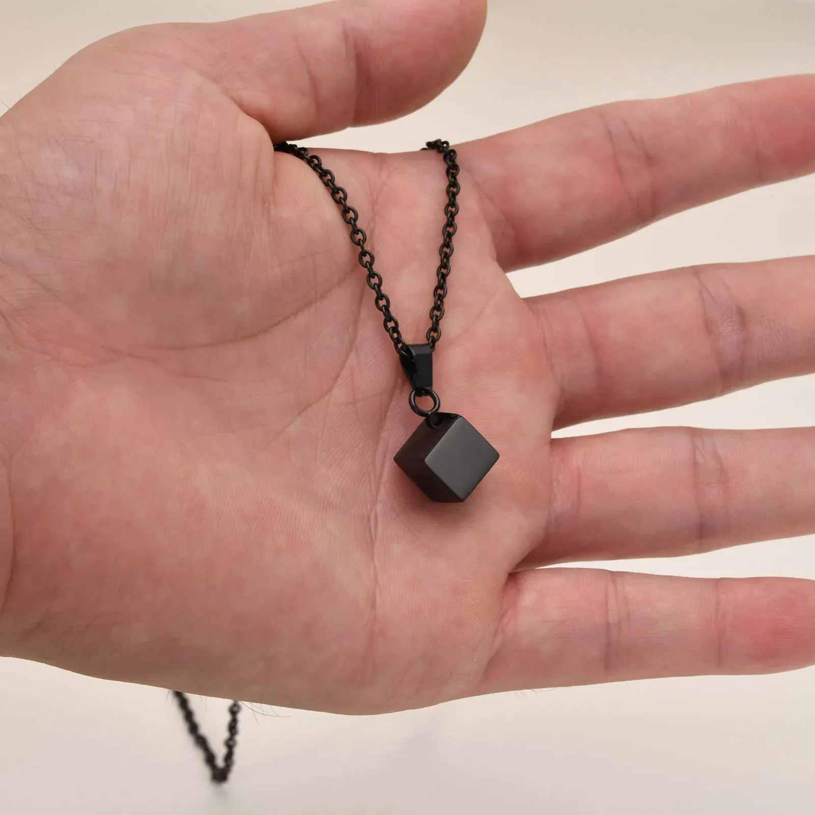 Simple 3D Cube Necklaces for Men Boys