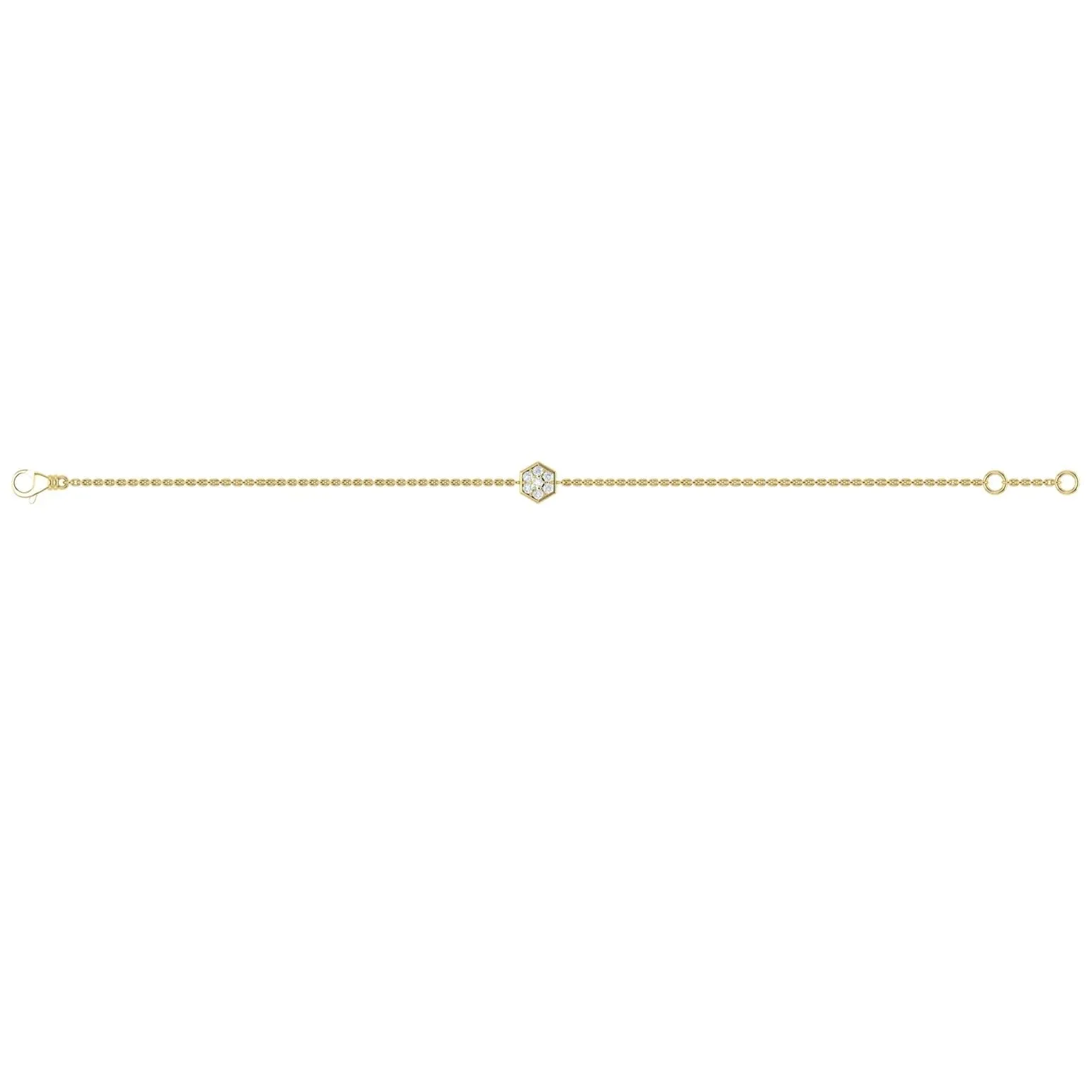 Sincerely, Springer's by Vlora 14k Yellow Gold Diamond Honeycomb Bracelet