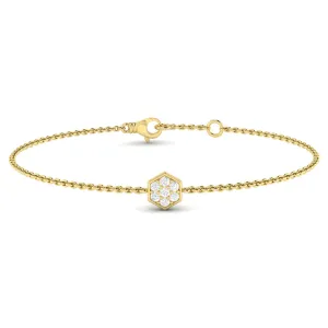 Sincerely, Springer's by Vlora 14k Yellow Gold Diamond Honeycomb Bracelet
