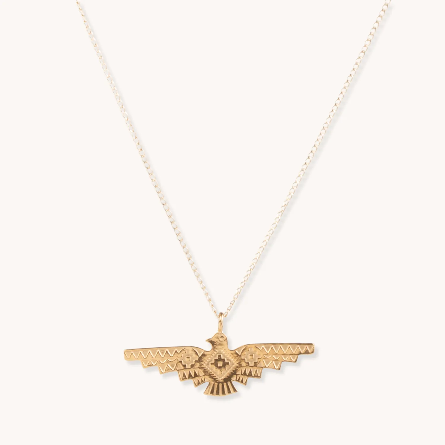 SkyWeaver: Gold Thunderbird Rising Pendant