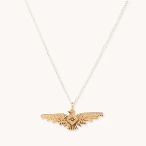 SkyWeaver: Gold Thunderbird Rising Pendant