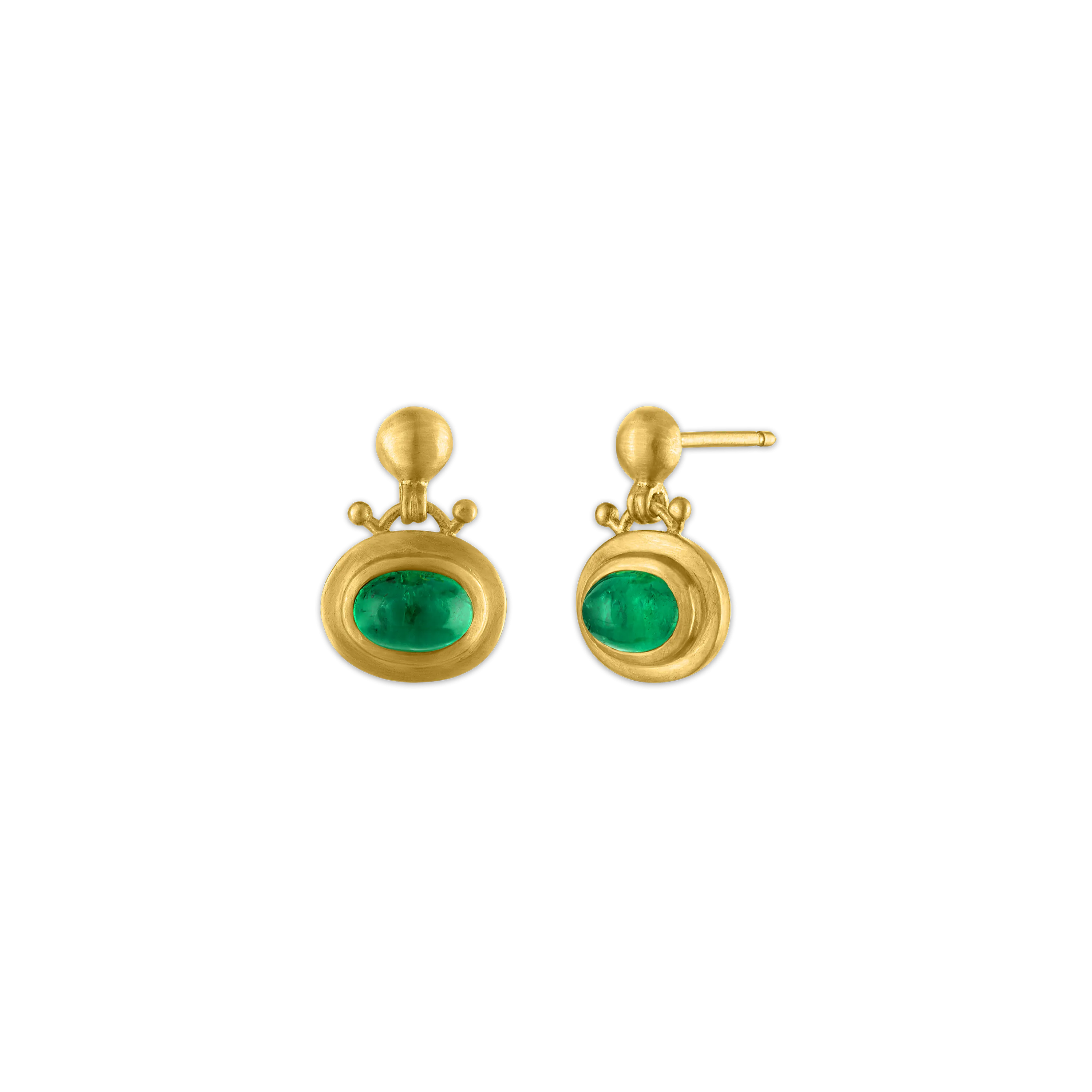 Small Emerald Bell Earrings