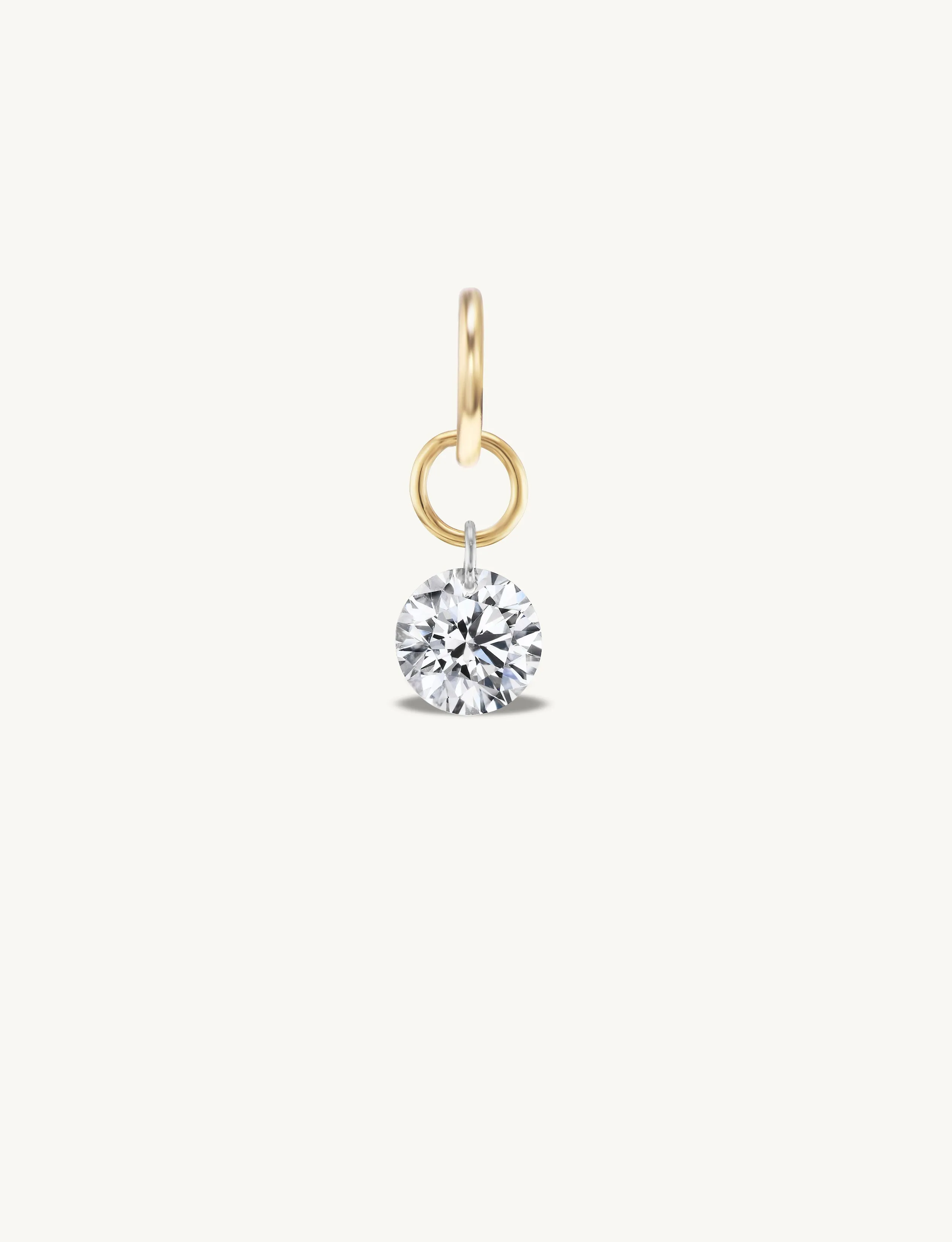 Small Round Pierced Diamond Charm for Chains