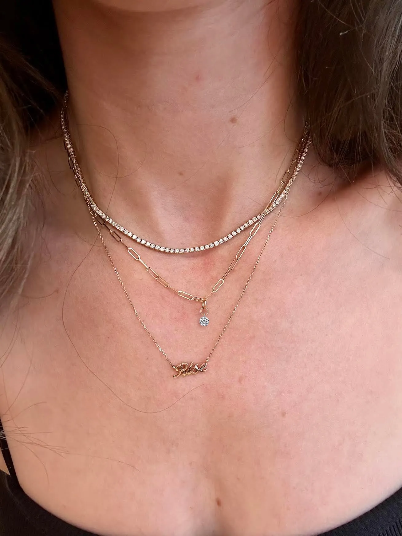 Small Round Pierced Diamond Charm for Chains