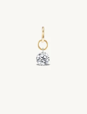 Small Round Pierced Diamond Charm for Chains