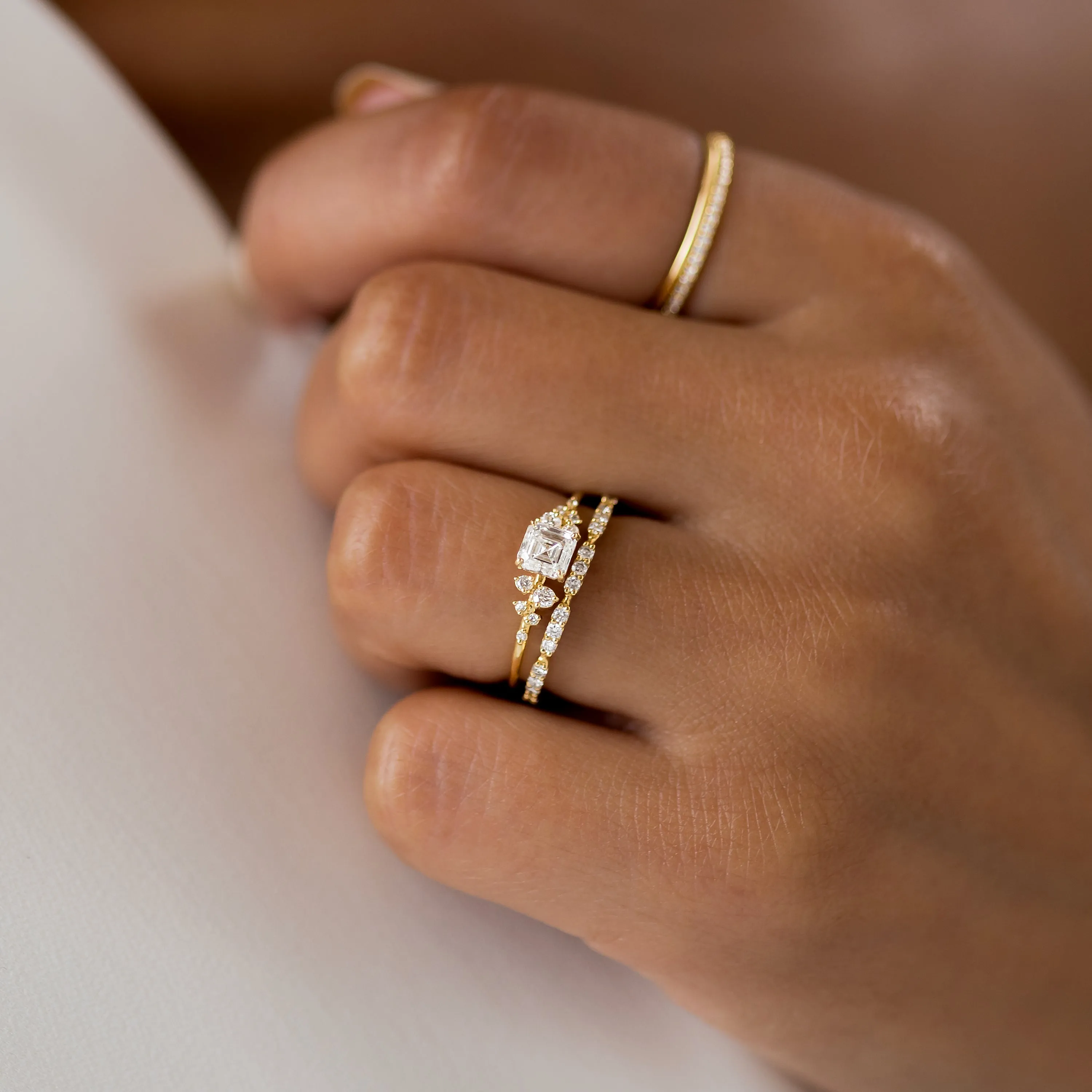Snowdrift Ring, Asscher Cut