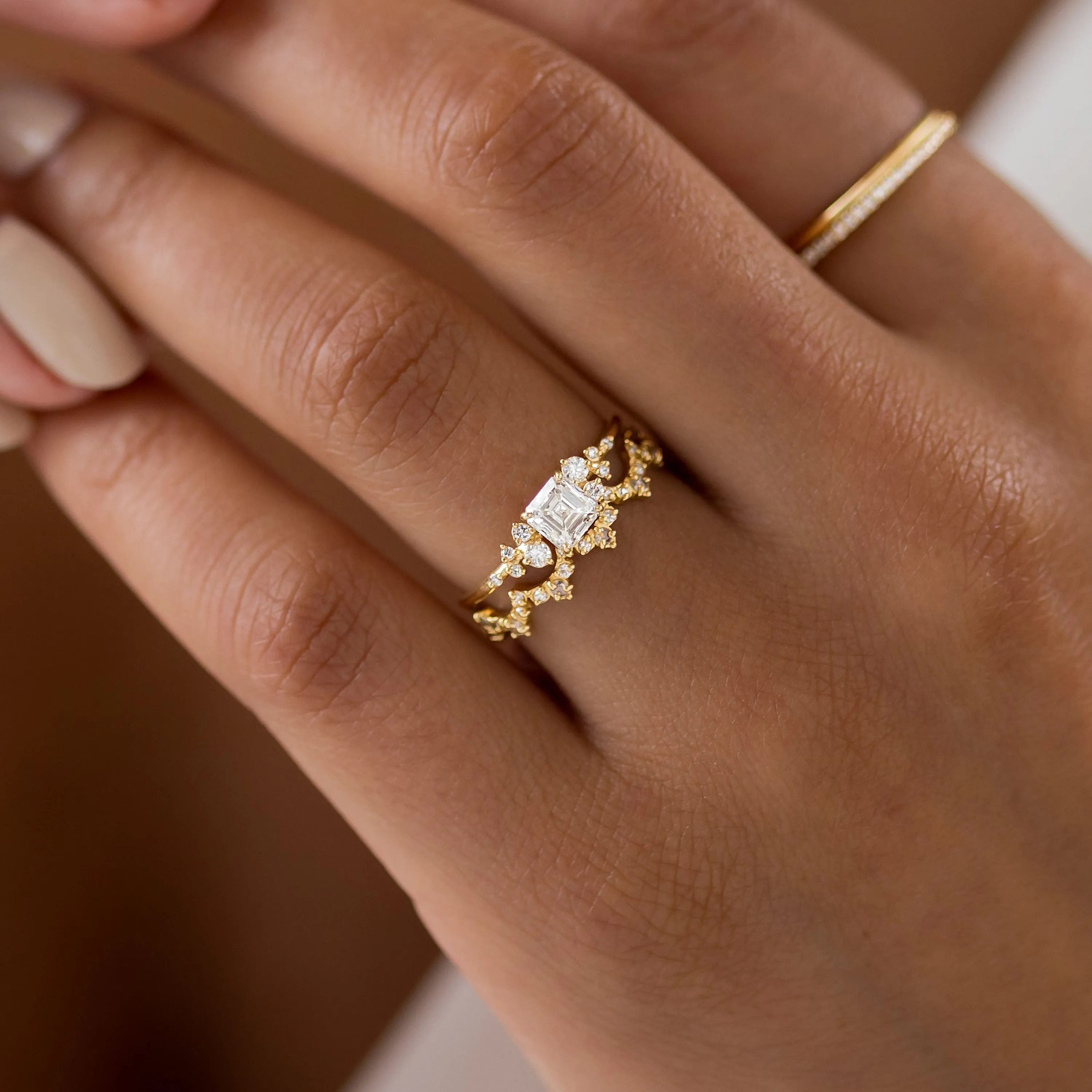 Snowdrift Ring, Asscher Cut