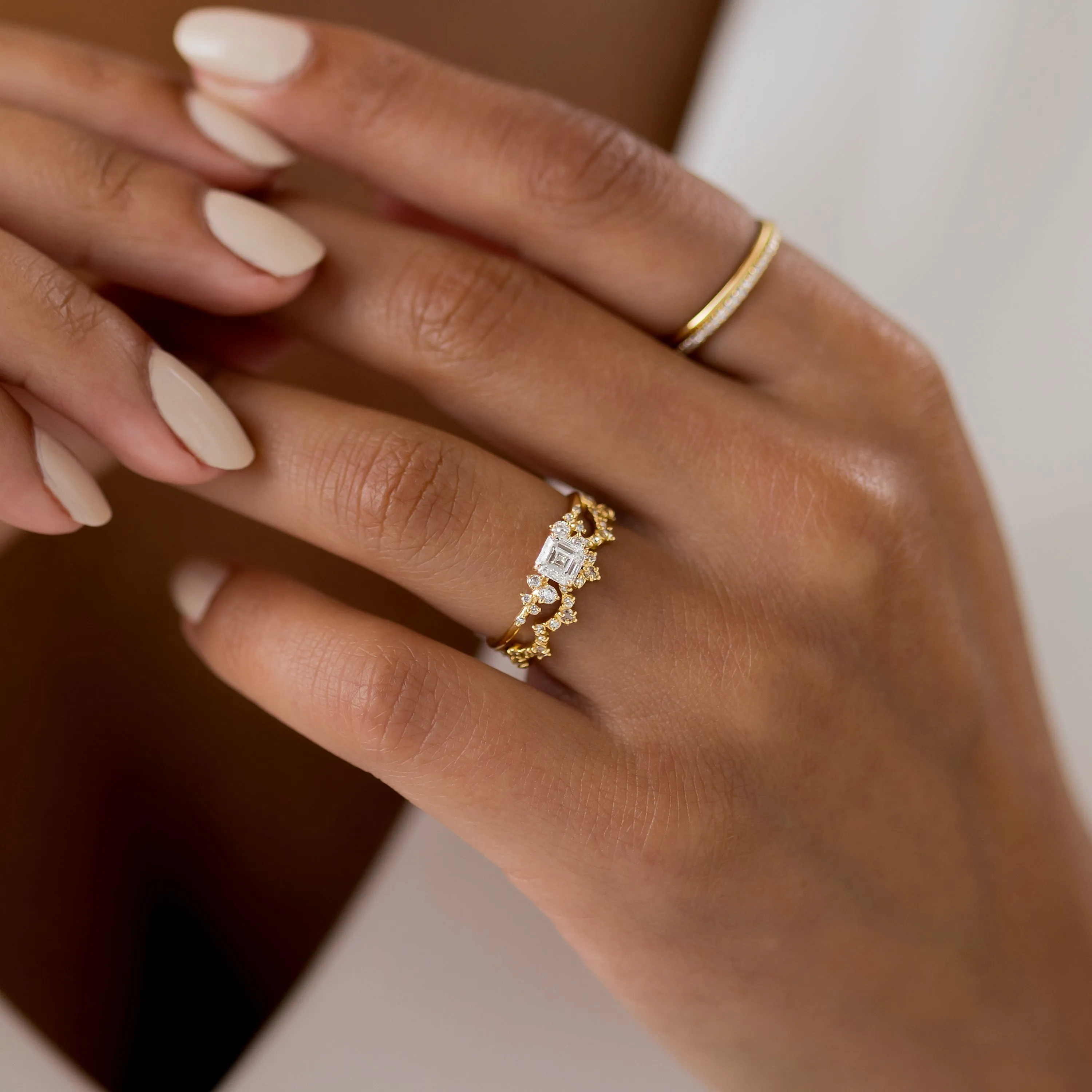 Snowdrift Ring, Asscher Cut
