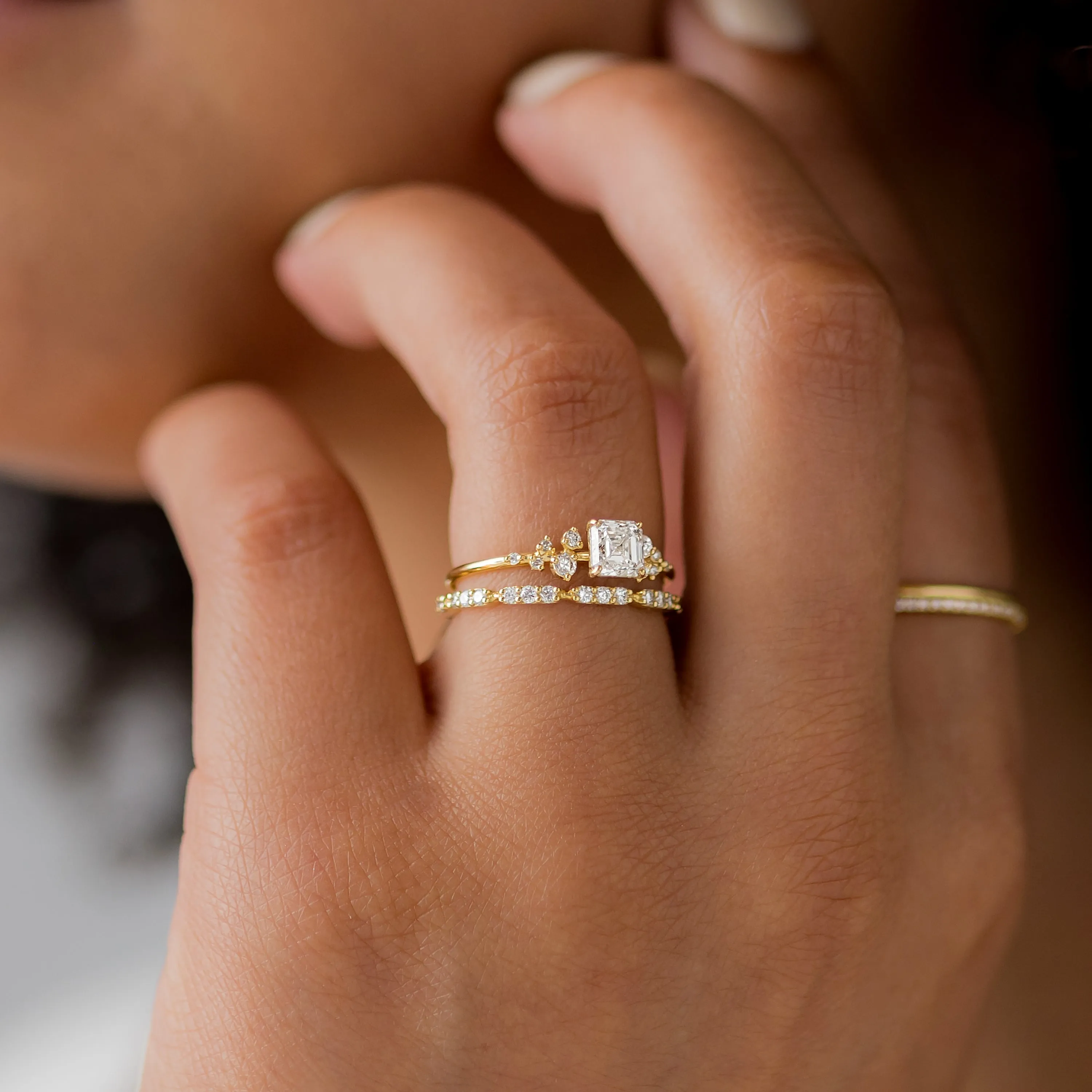 Snowdrift Ring, Asscher Cut