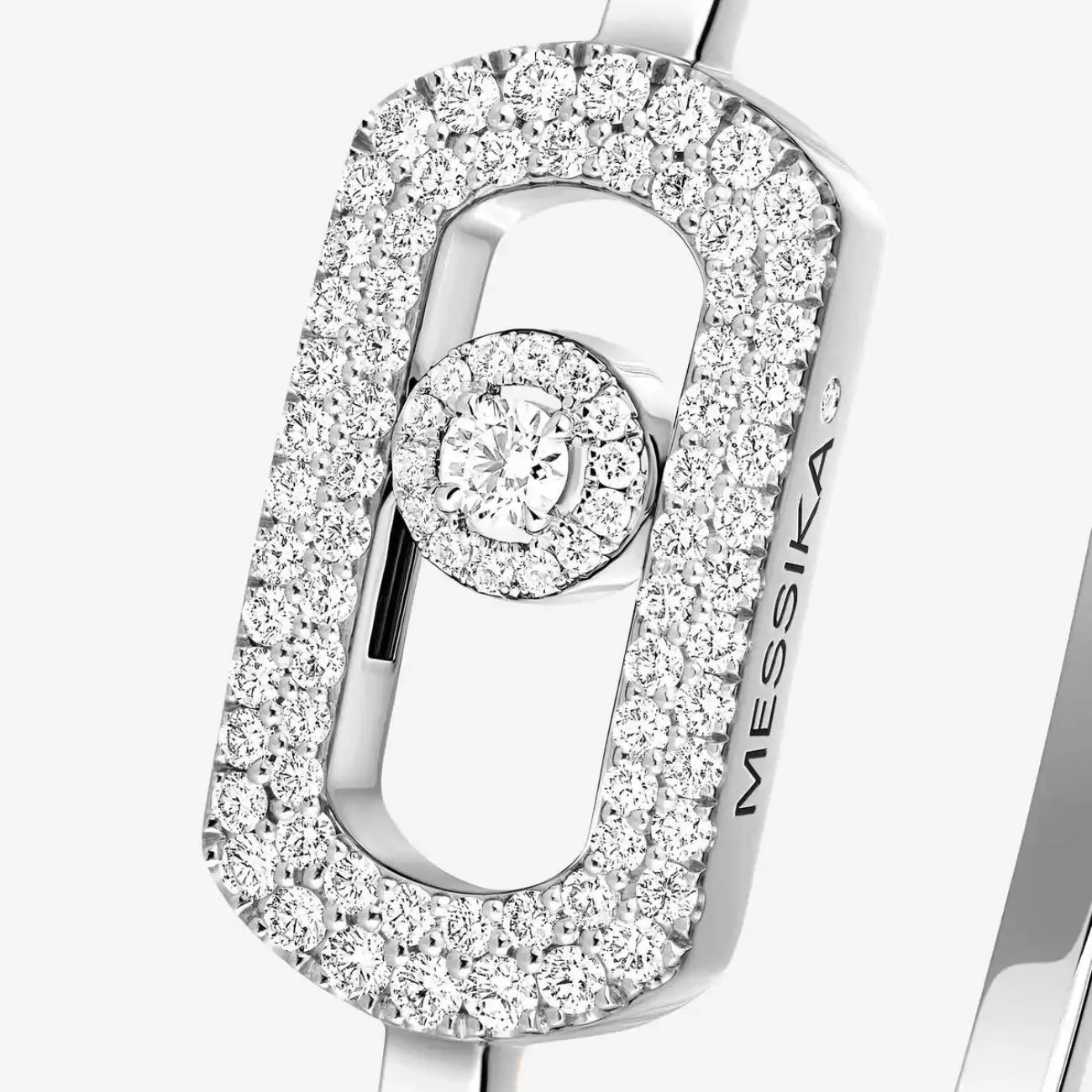 So Move 18K White Gold Diamond Pavé Bangle Bracelet