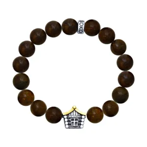 SOKOLOV JUST - Silver Log Cabin Bronzite Bracelet With Enamel, Brown