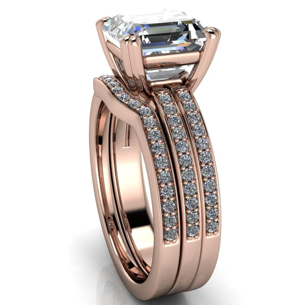 Sophina Asscher Moissanite 4 Double Prong Split Shank Engagement Ring