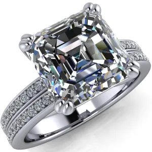 Sophina Asscher Moissanite 4 Double Prong Split Shank Engagement Ring